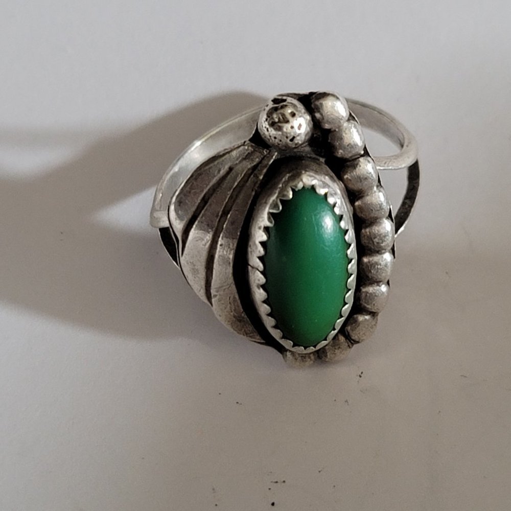 Beautiful Green Turquoise Native Sterling Ring